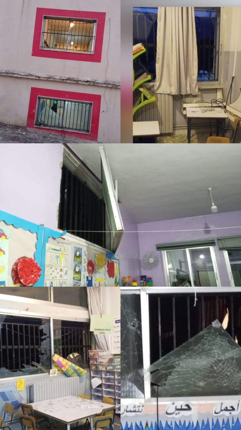 Two targeted buildings in Sohmor completely destroyed by Israeli army, extensive damage to nearby public school