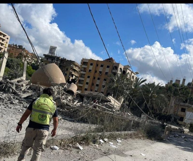 Israel continues bombing Nabatieh, with strikes landing near public hospital