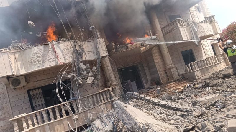 En photo : la maison visée par Israël à Marwaniyé, dans le caza de Saïda
