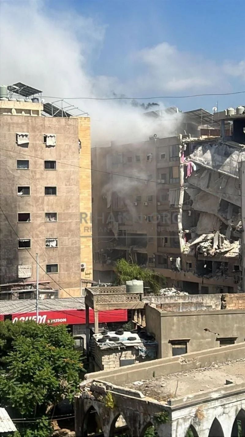 Photo: Location targeted by first strikes on Beirut's southern suburbs