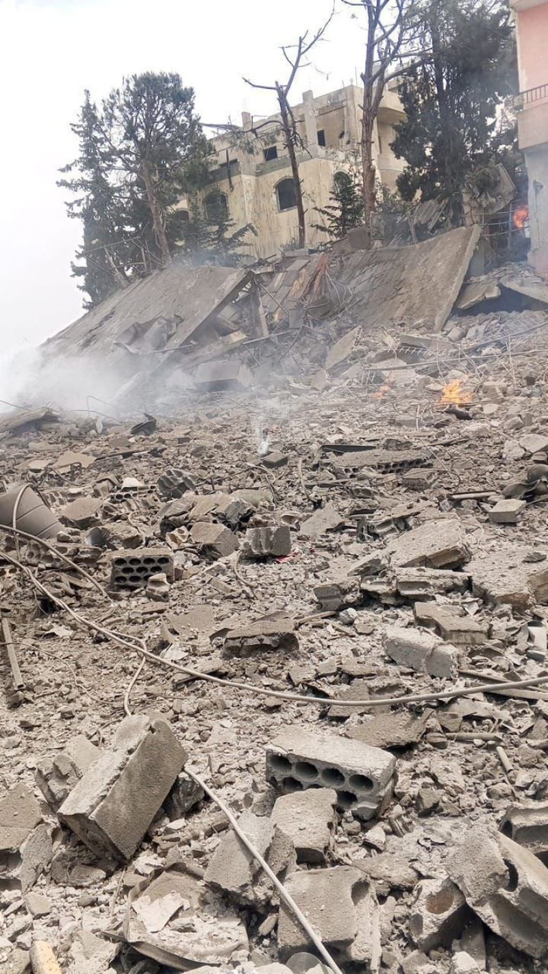 Israeli airstrikes and artillery fire on the district of Nabatieh