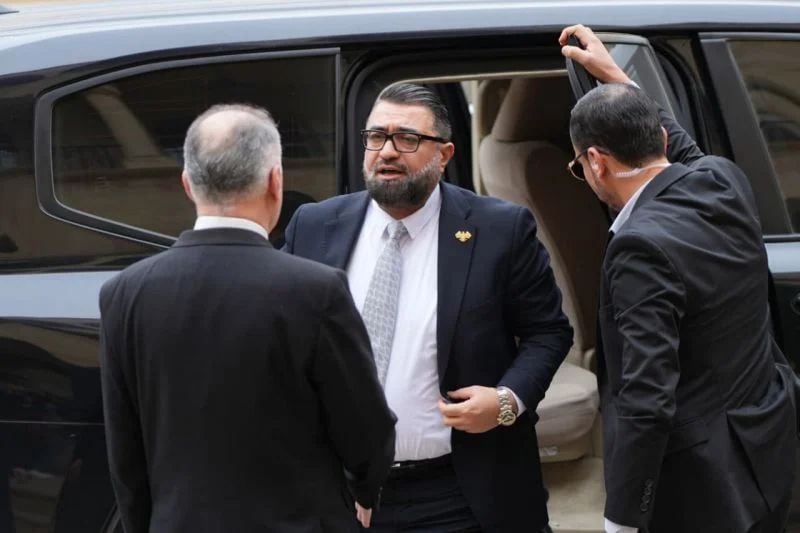 In photo: Syrian Justice Minister arrives at Grand Serail to sign judicial agreement with Lebanon