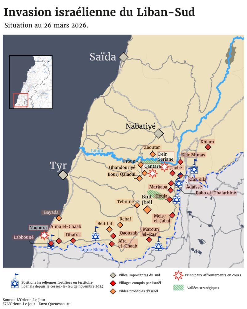 En carte : le point sur les dernières avancées de l'armée israélienne au Liban-Sud