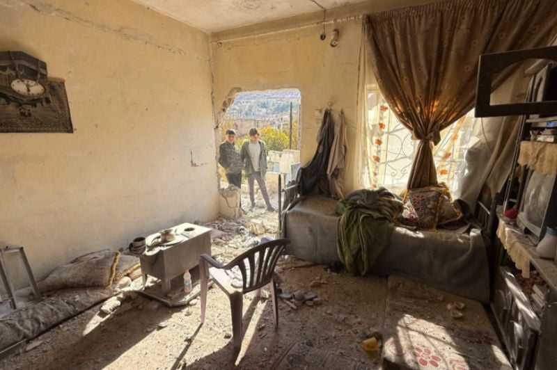 Aftermath of Israeli offensive on southern Syrian village