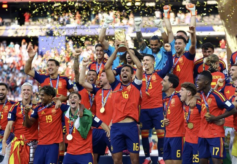 Spain lift the World Cup alongside Trump