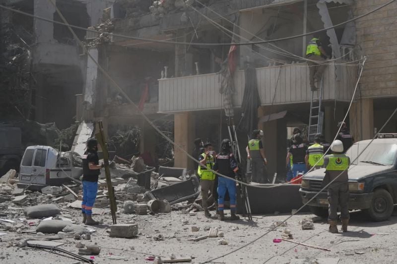 The destruction caused by an Israeli strike on Kfar Joz (Nabatieh)