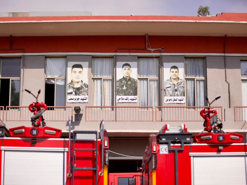 Firefighters’ barracks commemorate the firefighters killed in the Aug. 4, 2020 Beirut port blast