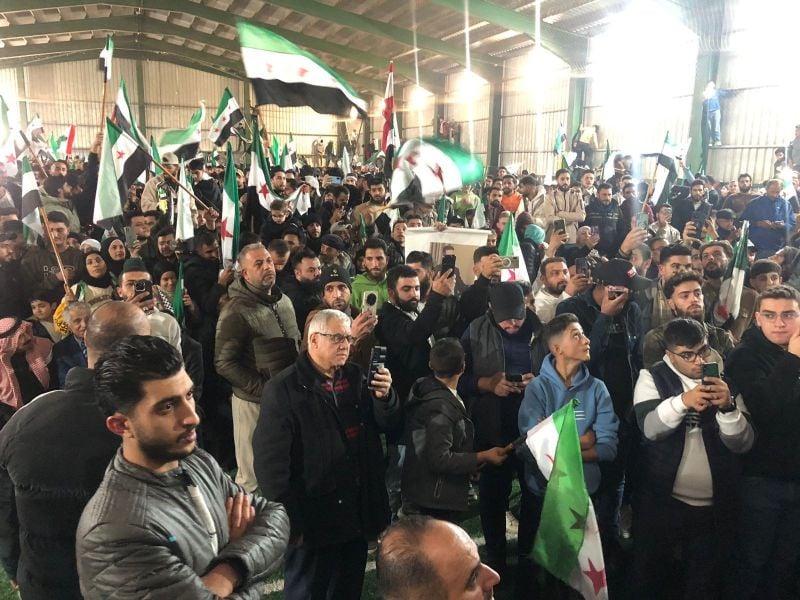 Un rassemblement organisé à Marj, dans la Békaa, pour l'anniversaire de « la victoire du peuple syrien sur le tyran »