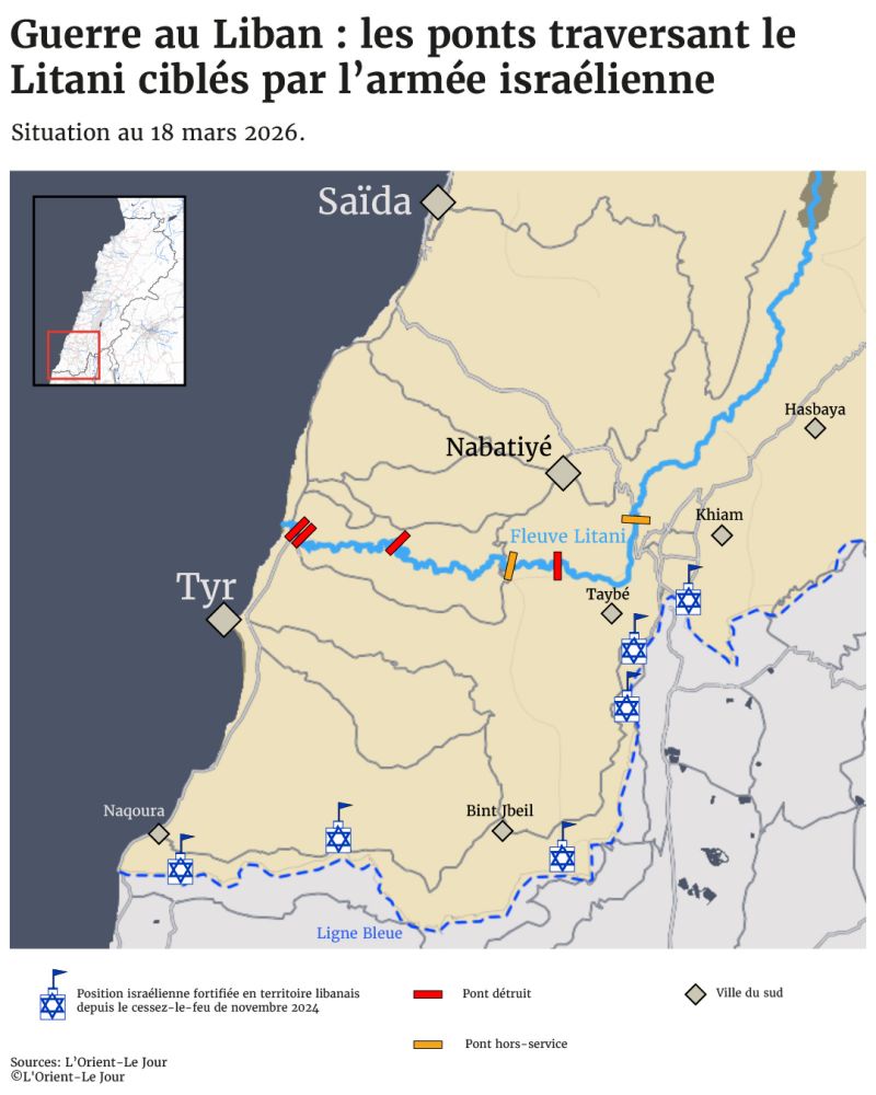 En carte : les ponts du Litani détruits par Israël
