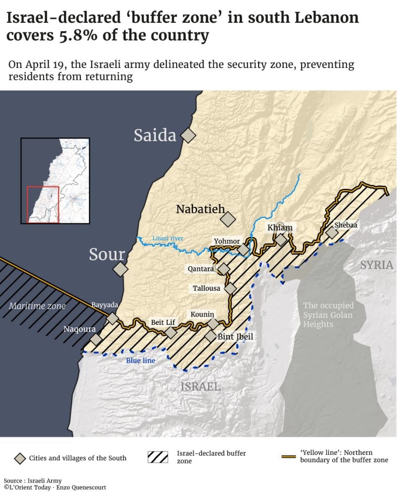 Mapped out: Israeli occupation of Lebanese territory along its southern border