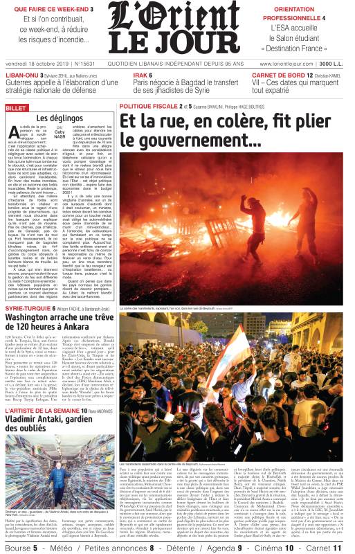 Début de la Thaoura, la révolte libanaise contre le pouvoir