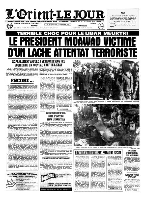 Assassinat du Président René Moawad