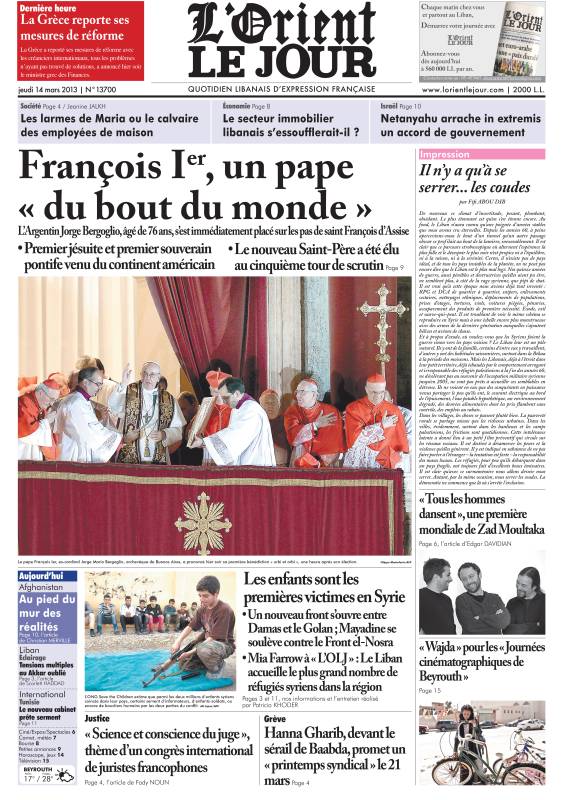 Élection du nouveau pape François Ier