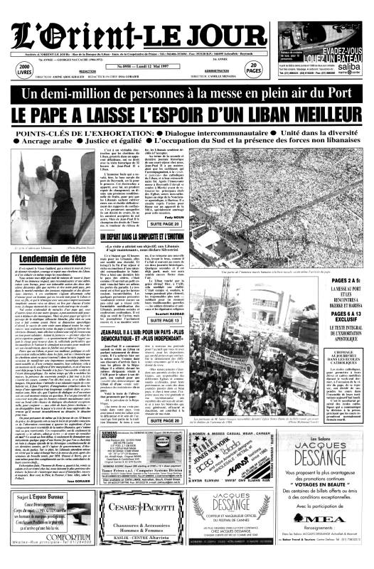 Visite du pape Jean-Paul II au Liban