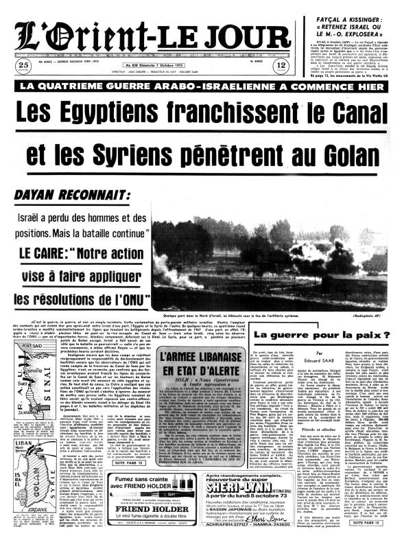 Début de la guerre du Kippour
