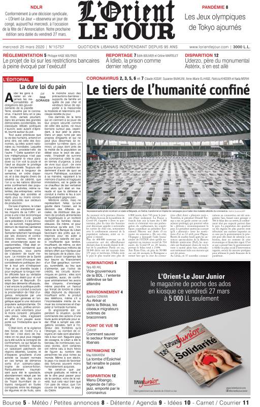 Covid-19 : Un tiers de l'humanité confiné